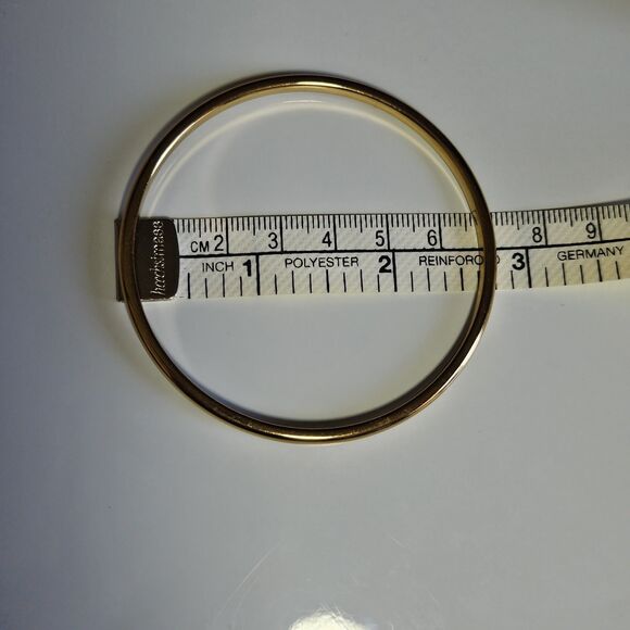 **Sale** Vintage Monet Gold Tone Metal Bangle Bracelet 7.75" Fashion Jewelry - Picture 8 of 13